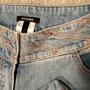 11" flare legs pink crystal and embroidery waist (EU36) NWOT